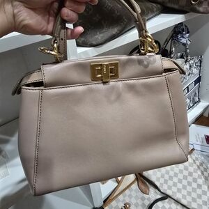 Fendi Pink Leather Top-Handle Satchel with Gold Hardware